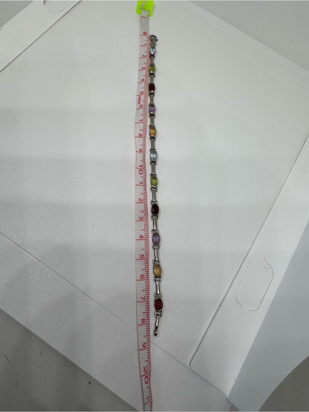 925 Sterling Silver Multi Gemstone Bracelet Topaz Garnet Amethyst 7.25" 8.2g - Picture 14 of 17
